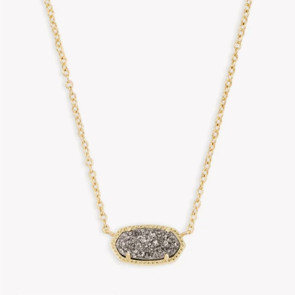 Kendra Scott Elisa Necklace in Platinum Drusy.  Brand new.  Never been worn!!!!!